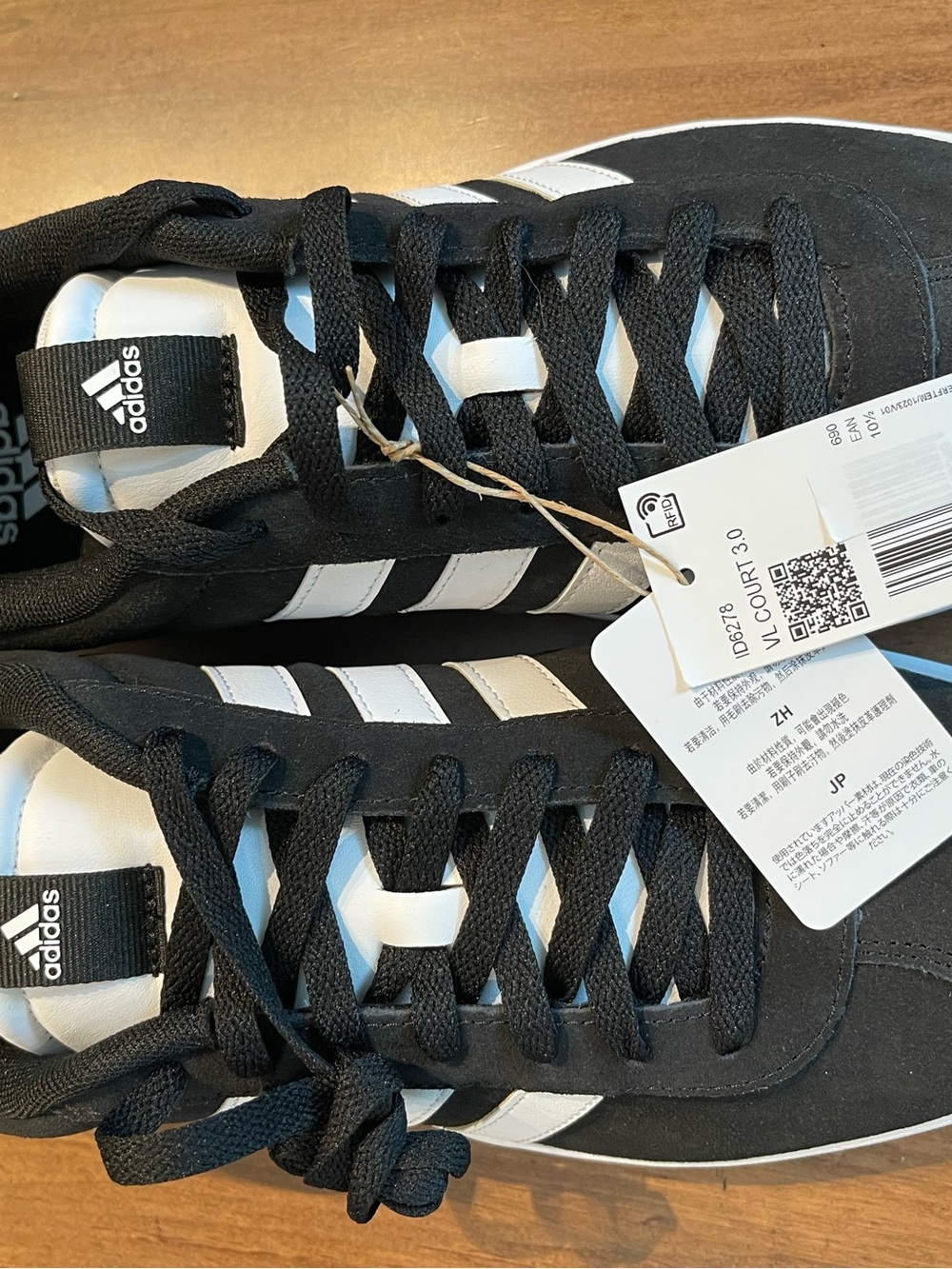 adidas Black & White Court-Style Sneakers